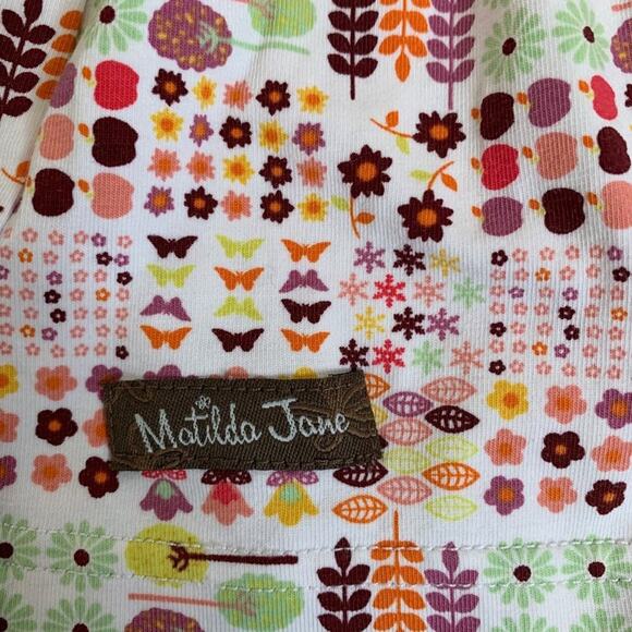 Matilda Jane Top Baby Size 2 Cottage Floral Leaves Ruffled Patchwork Butterflies - Picture 4 of 6